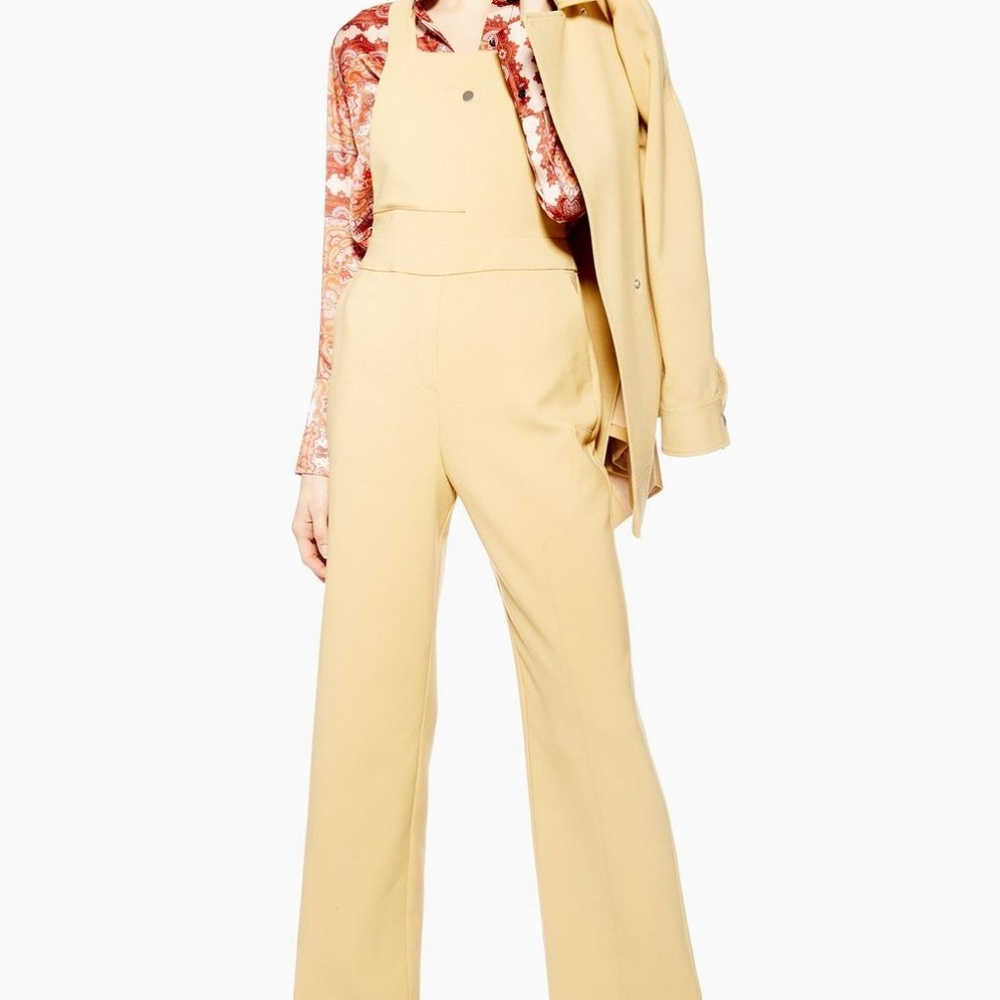 TopShop Bonded Yellow Jumpsuit